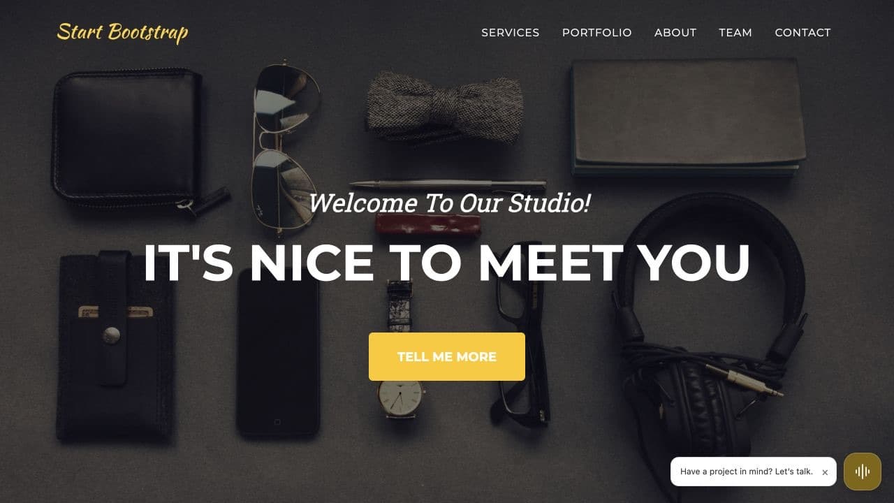 Agency website with an Audentic voice agent embedded